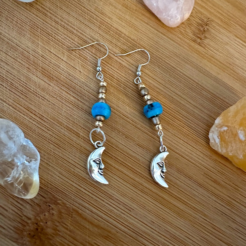 Dangle Moon Earrings